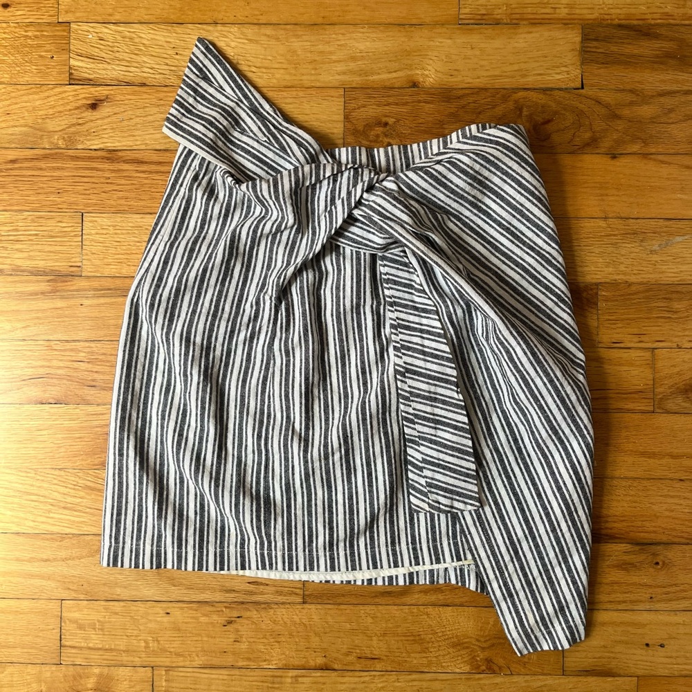 Tobi asymmetrical blue and white pinstriped mini skirt small